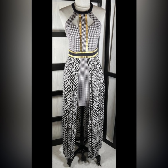 SASS & BIDE RUNWAY WOMEN'S BLUE INVINCIBLE EMBELLISHED PIQUÉ CREPE MAXI DRESS - Picture 8 of 17